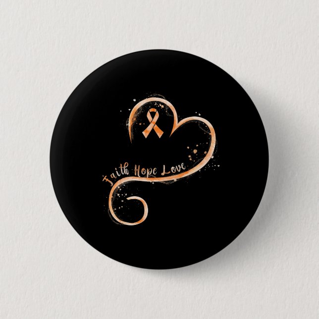 Faith Love Hope Courage  Aml Leukemia Awareness  6 Cm Round Badge (Front)