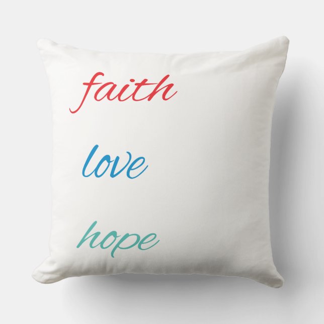 FAITH, LOVE, HOPE CUSHION (Front)