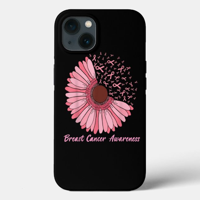 Faith Love Hope Pink daisy Flower Breast Cancer Aw Case-Mate iPhone Case (Back)