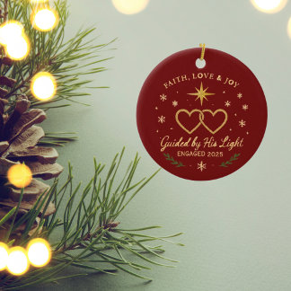 Faith love & joy guided by his light ceramic ornament