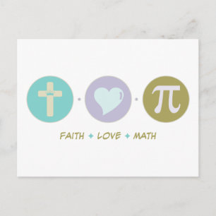 Faith Love Math Postcard