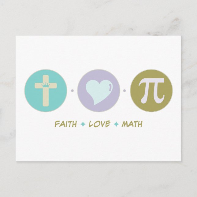 Faith Love Math Postcard (Front)