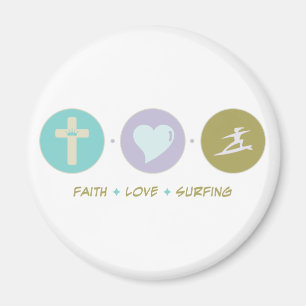 Faith Love Surfing Magnet