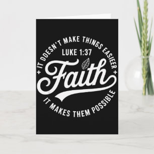 Faith Luke 1 37 Bible Verse Christian Religious Qu Card