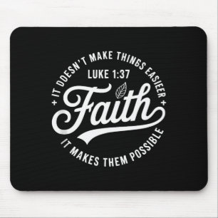 Faith Luke 1 37 Bible Verse Christian Religious Qu Mouse Pad