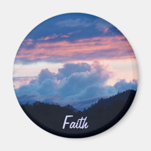 Faith magnets Blue Twilight Pink Cloud Sunset