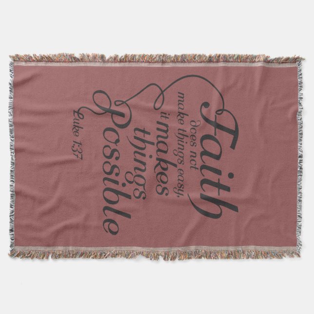 Faith Makes Possible - black Throw Blanket (Front)