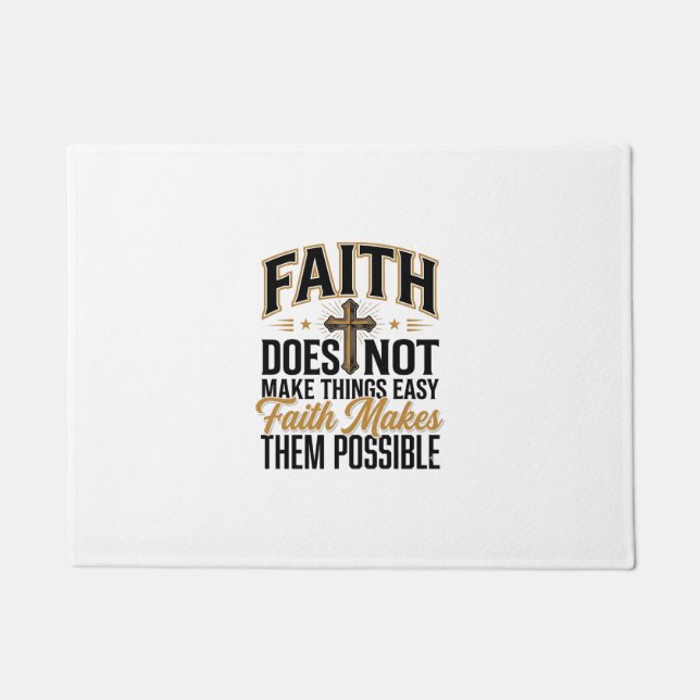 Faith Makes Them Possible Christian Typography Des Doormat (Front)
