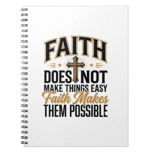 Faith Makes Them Possible Christian Typography Des Notebook
