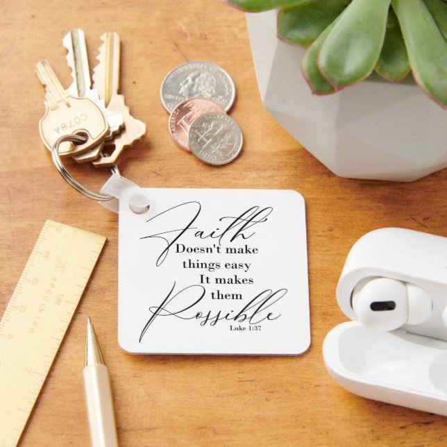Faith makes things possible monogram key ring (Desk)