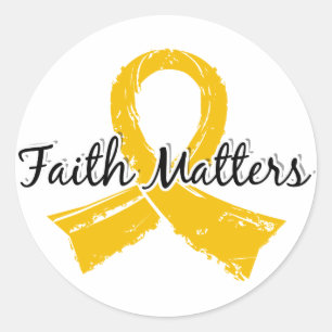 Faith Matters 5 Childhood Cancer Classic Round Sticker