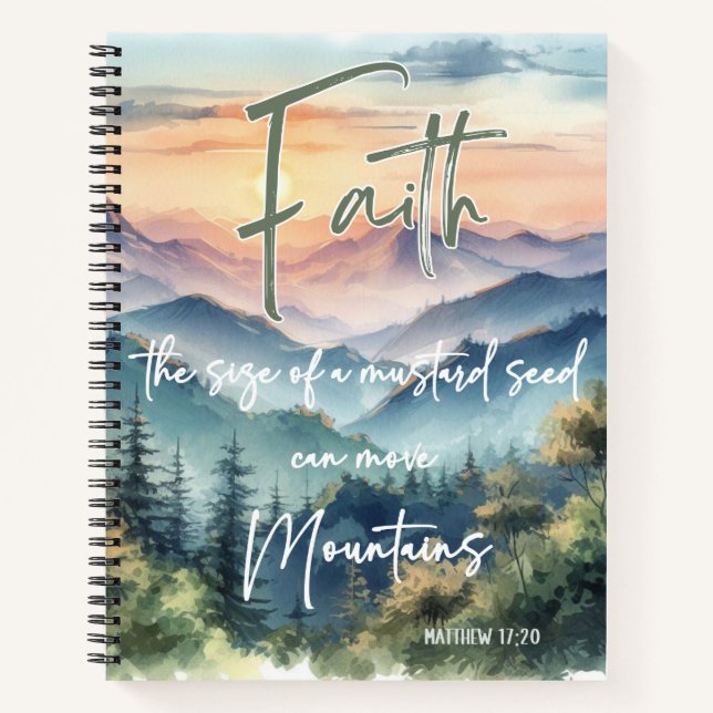 Faith (Matthew 17:20) 8.5" x 11" Spiral Notebook (Front)