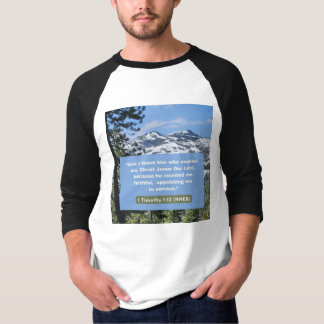 Faith Message - 1 Timothy 1-12 - 3/4 Length White  T-Shirt