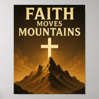 Faith Moves Mountains Christian  Poster