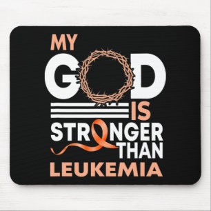 Faith My God Is Stronger Than Leukaemia Awareness Mouse Pad