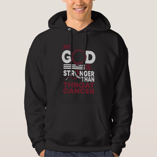 Faith My God Is Stronger Than Throat Cancer Hoodie (Front)
