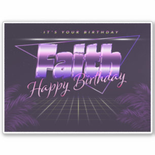 Faith Name Vorname lila retro Sticker Geburtstag