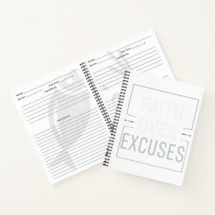 Faith Over Excuses Gym Motivation – Christian Disc Notebook