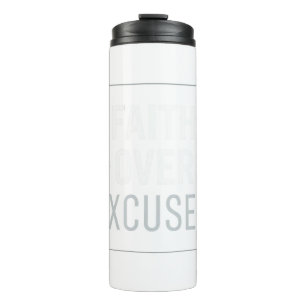 Faith Over Excuses Gym Motivation – Christian Disc Thermal Tumbler