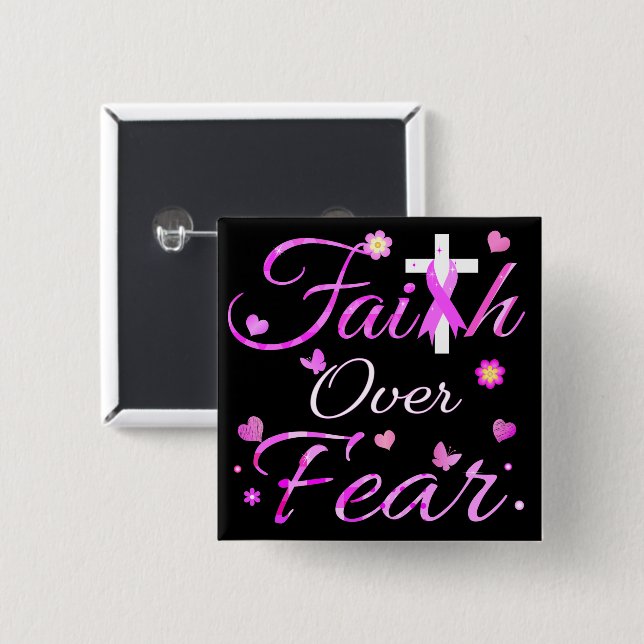 Faith Over Fear 15 Cm Square Badge (Front & Back)