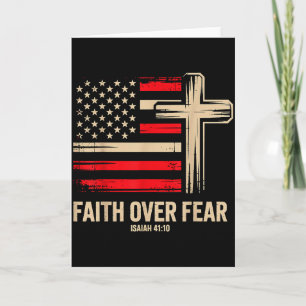 Faith Over Fear American Flag Card