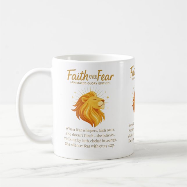 Faith Over Fear (Animated Glory Edition) Coffee Mug (Left)