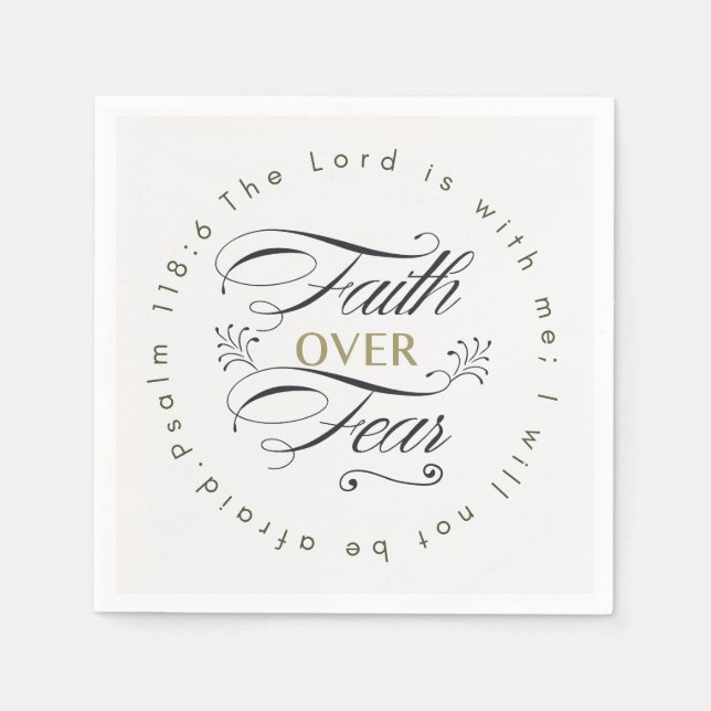 Faith Over Fear Bible Verse Motivational Napkin (Front)
