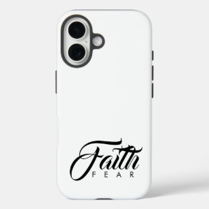 Faith Over Fear Black and White iPhone 16 Case