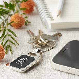 Faith Over Fear Black Key Ring