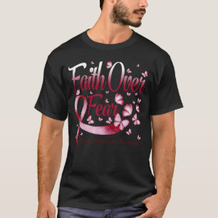 Faith Over Fear Brain Aneurysm Awareness Butterfly T-Shirt