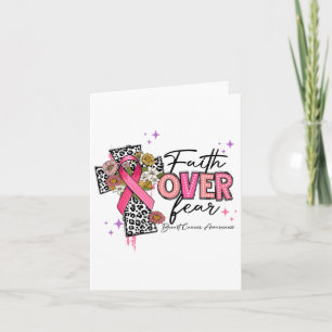 Faith Over Fear Breast Cancer Awareness Christian  Card