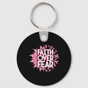 Faith Over Fear Breast Cancer Awareness Christian Key Ring