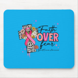 Faith Over Fear Breast Cancer Awareness Christian Mouse Pad