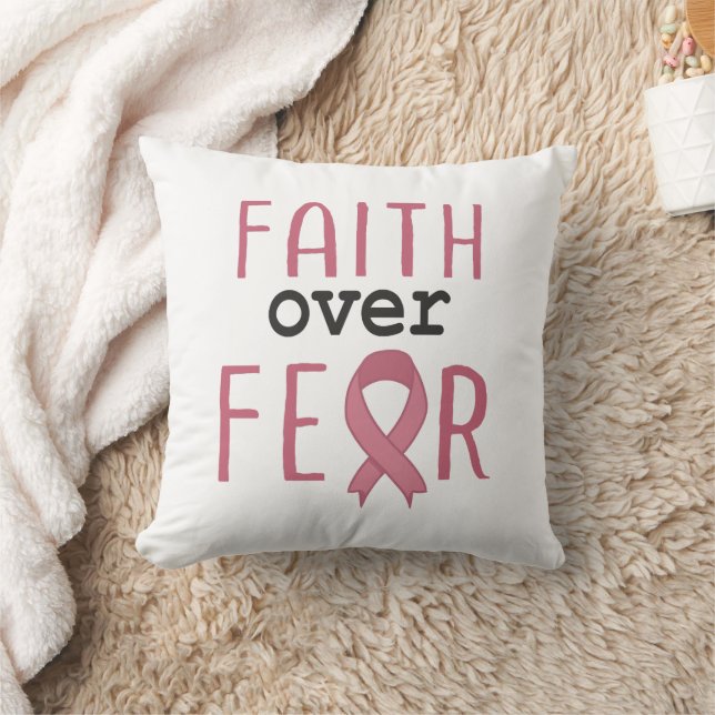 Faith Over Fear Breast Cancer Awareness Cushion (Blanket)