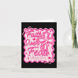 Faith Over Fear Breast Cancer Awareness Pink Coque Card