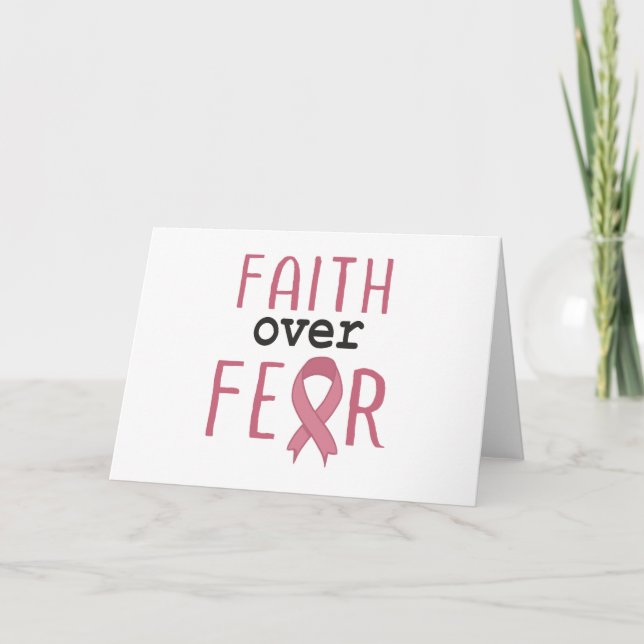 Faith Over Fear Breast Cancer Awareness Thank You Card (Front)