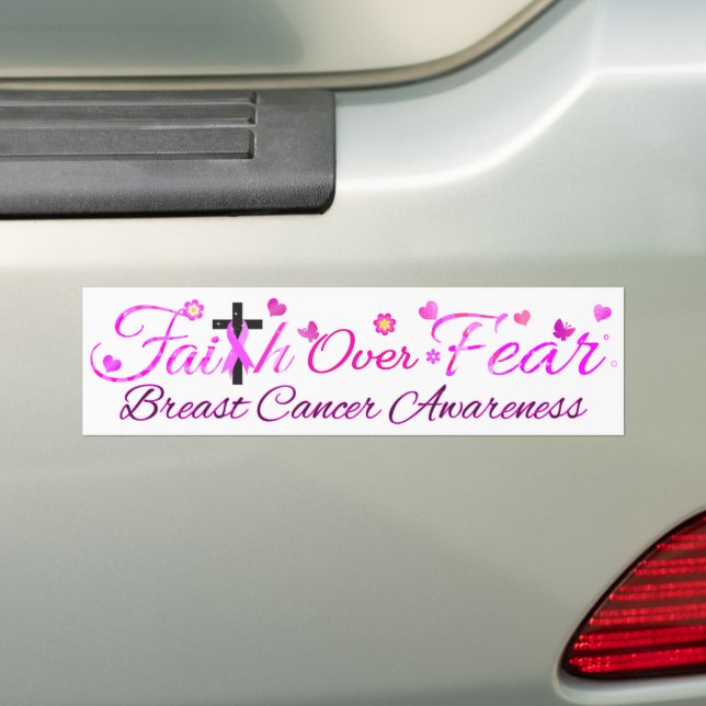 Faith Over Fear Bumper Sticker (On Car)
