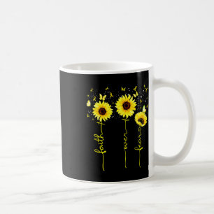 Faith Over Fear Childhood Cancer Awareness Sunflow Coffee Mug