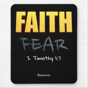 Faith over fear christian bible verse mouse pad