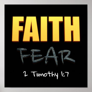 Faith over fear christian bible verse  poster