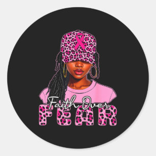 Faith Over Fear Christian Black Women Afro Breast Classic Round Sticker