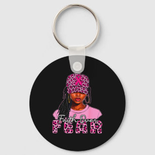 Faith Over Fear Christian Black Women Afro Breast Key Ring