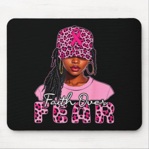 Faith Over Fear Christian Black Women Afro Breast Mouse Pad