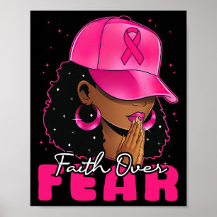 Faith Over Fear Christian Black Women Afro Breast Poster