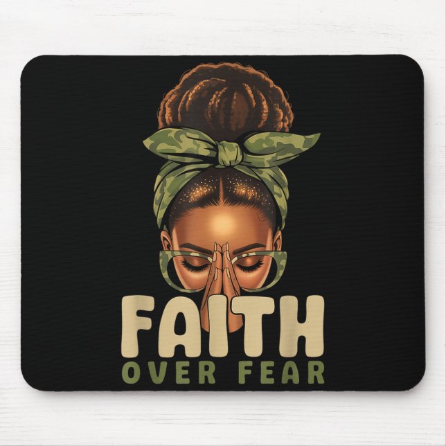 Faith Over Fear Christian Camo African American Af Mouse Pad (Front)