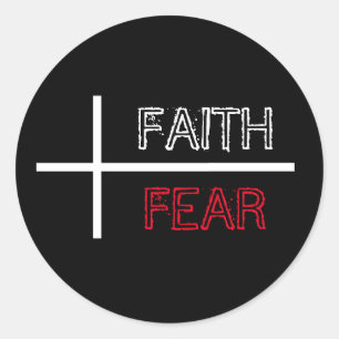 Faith Over Fear Christian Cross  Classic Round Sticker