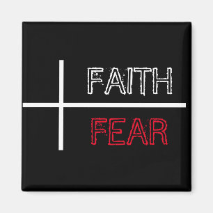Faith Over Fear Christian Cross  Magnet