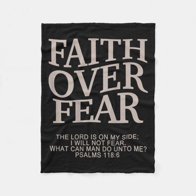 Faith Over Fear Christian  Fleece Blanket (Front)