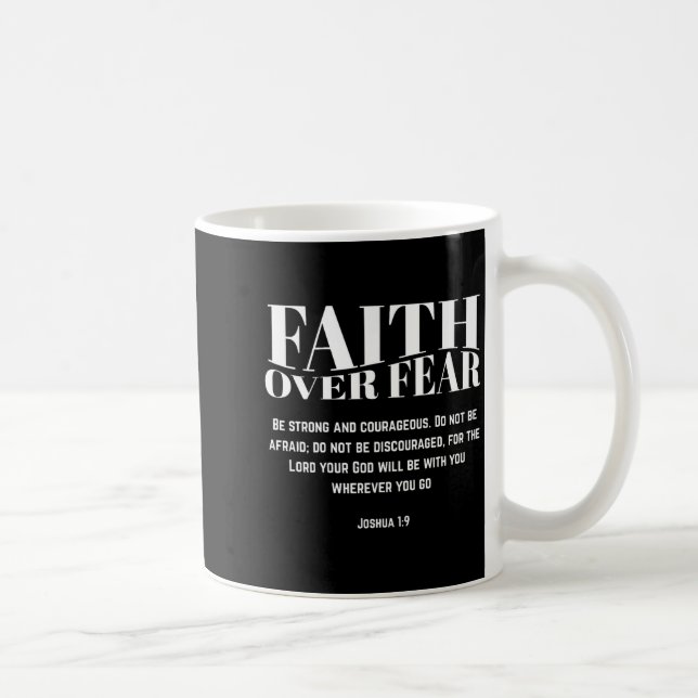Faith Over Fear Christian Jesus Bible Verse Men Wo Coffee Mug (Right)