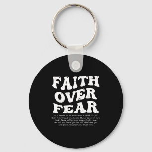 Faith Over Fear Christian Key Ring